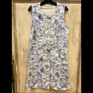 Tory Burch Blue Wildlife Print Dress (12)